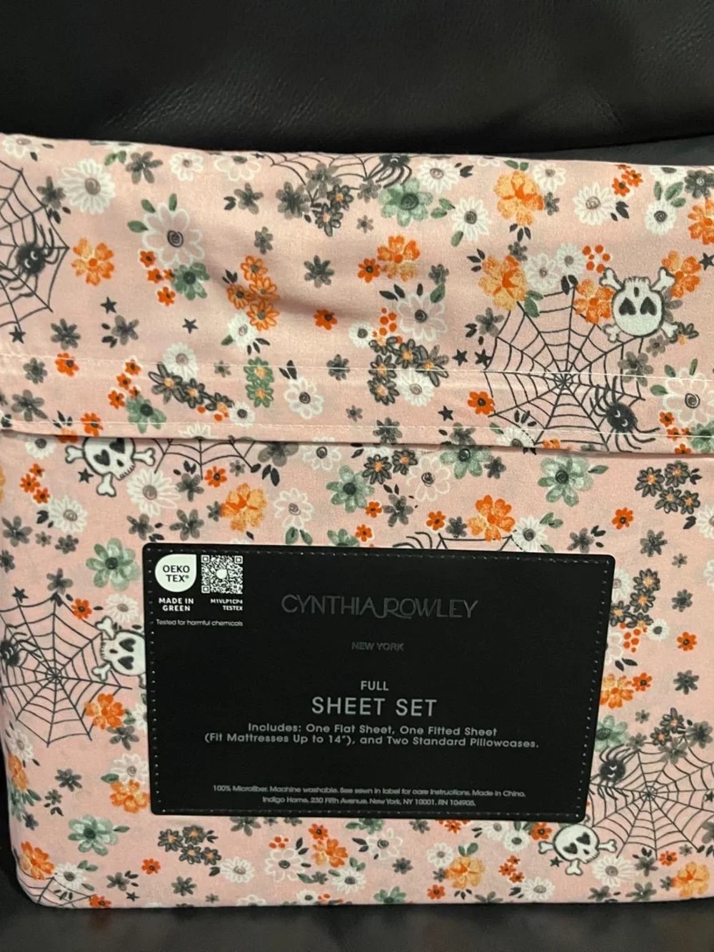 Halloween CYNTHIA ROWLEY Boho Floral Web Full Sheet Set